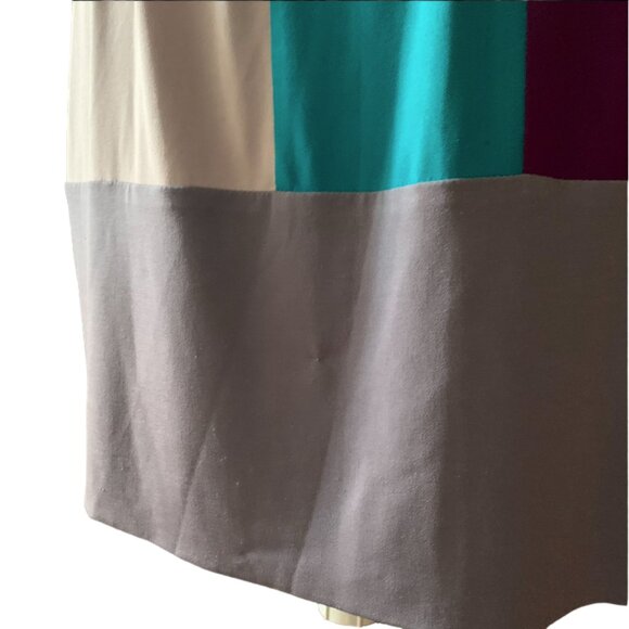 SURI CHIN  | Colorblock Dolman Sleeve Dress |  Teal, grey burgundy | Size 8 - Picture 7 of 15
